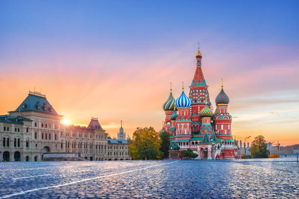 St. Basil’s Cathedral on Red Square in Moscow, russia